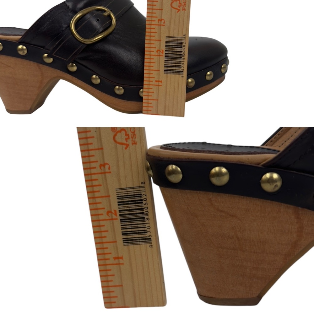Isabel Marant Tamara Brown Leather Studded Platform Clogs Size 39 Slip on - Picture 15 of 16
